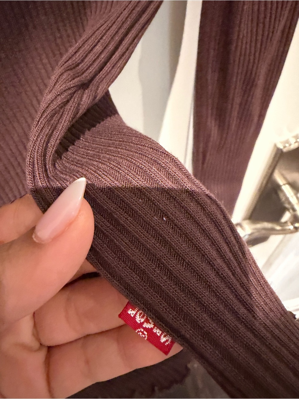 Levi's Brown Ribbed Mock Neck Sweater - Picture 4 of 6